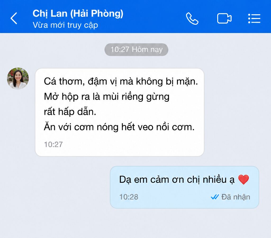 Tin nhắn khách hàng – Chị Lan (Hải Phòng)