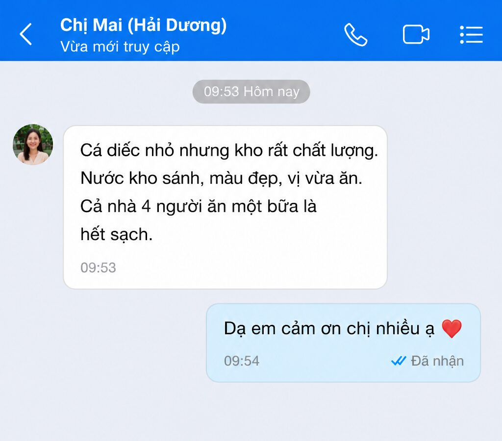 Tin nhắn khách hàng – Chị Mai (Hải Dương)